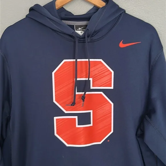 SYRACUSE Orange Navy Nike Therma-Fit NCAA Pullover Hoodie Sweatshirt Large - Picture 4 of 7